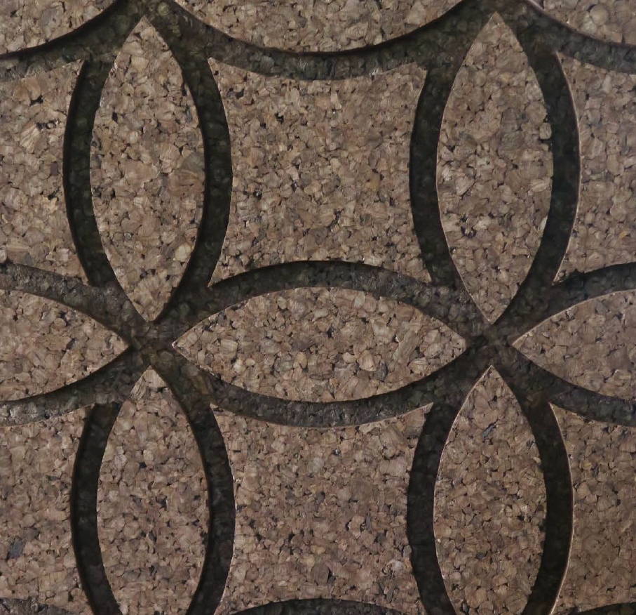 Fasádní korek Circles na stěny a fasády.