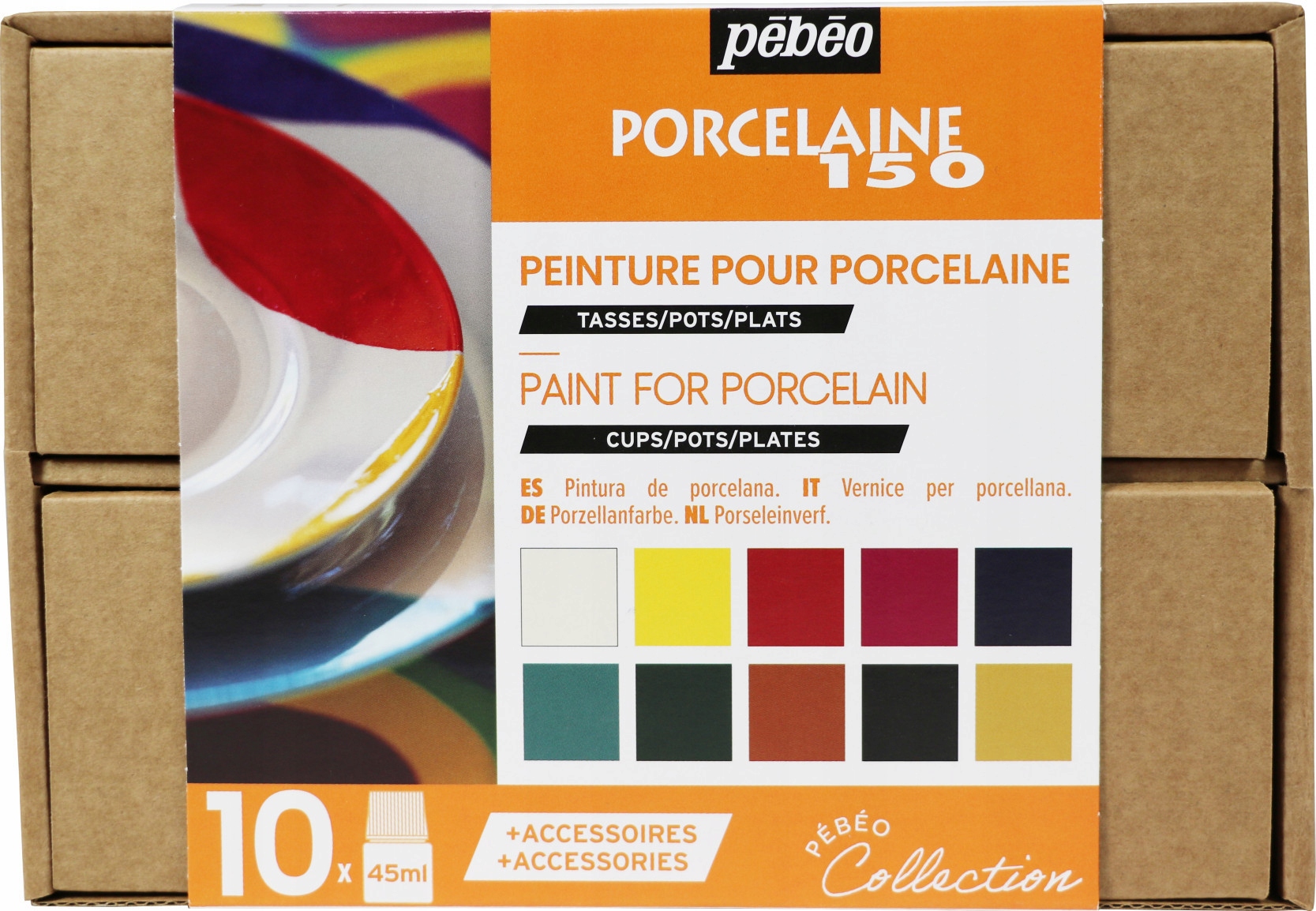 Sada barev Porcelaine 150 Pébéo 10 x 45 ml