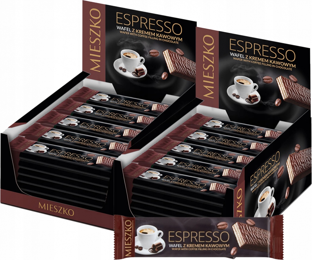 Mieszko Espresso Wafel z kremem kawowym 34 g x70