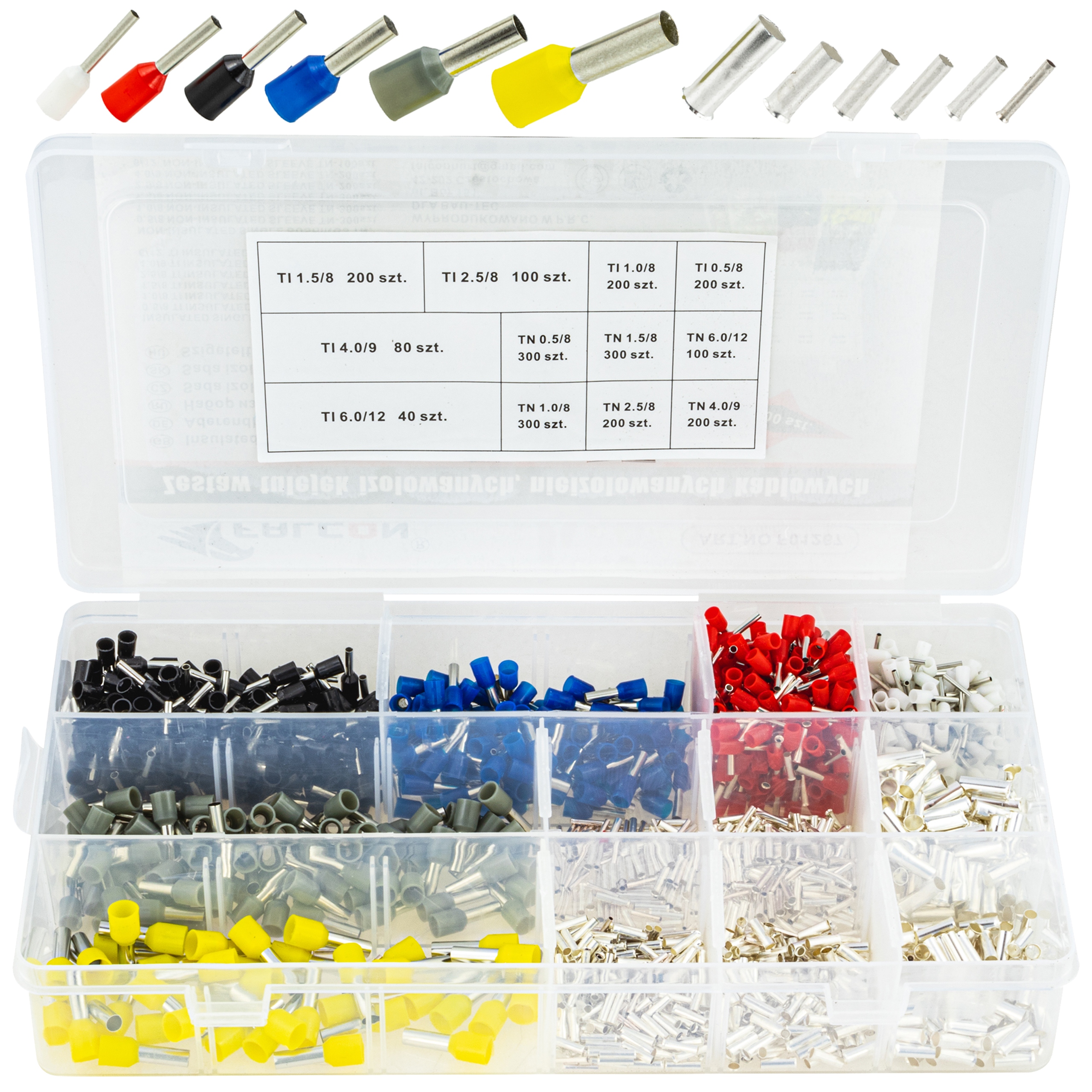 ZESTAW TULEJEK KOŃCÓWEK KABLOWYCH IZOLOWANYCH