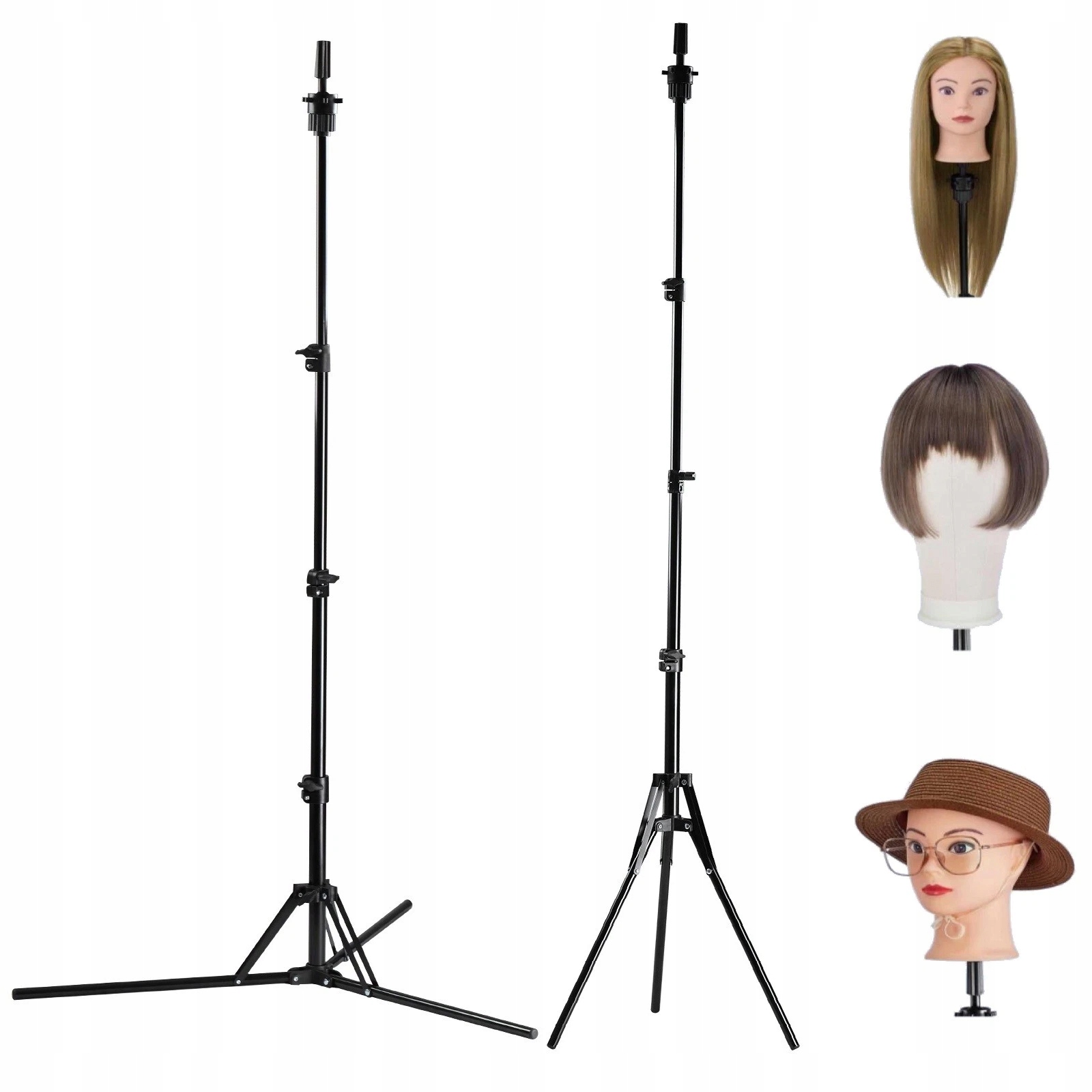 Stativový Kadeřnický Stojan Pro Tréninkovou Hlavici 1.6 M, Nastavitelný, 50-160 CM