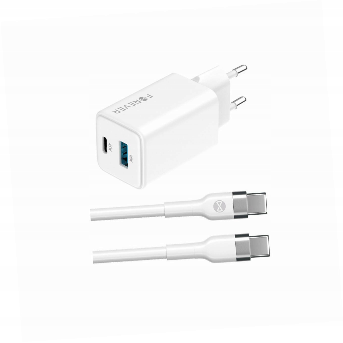 Szybka ładowarka GaN 45W 2 wejścia z długim kablem 2m do Oppo Reno 5 Lite