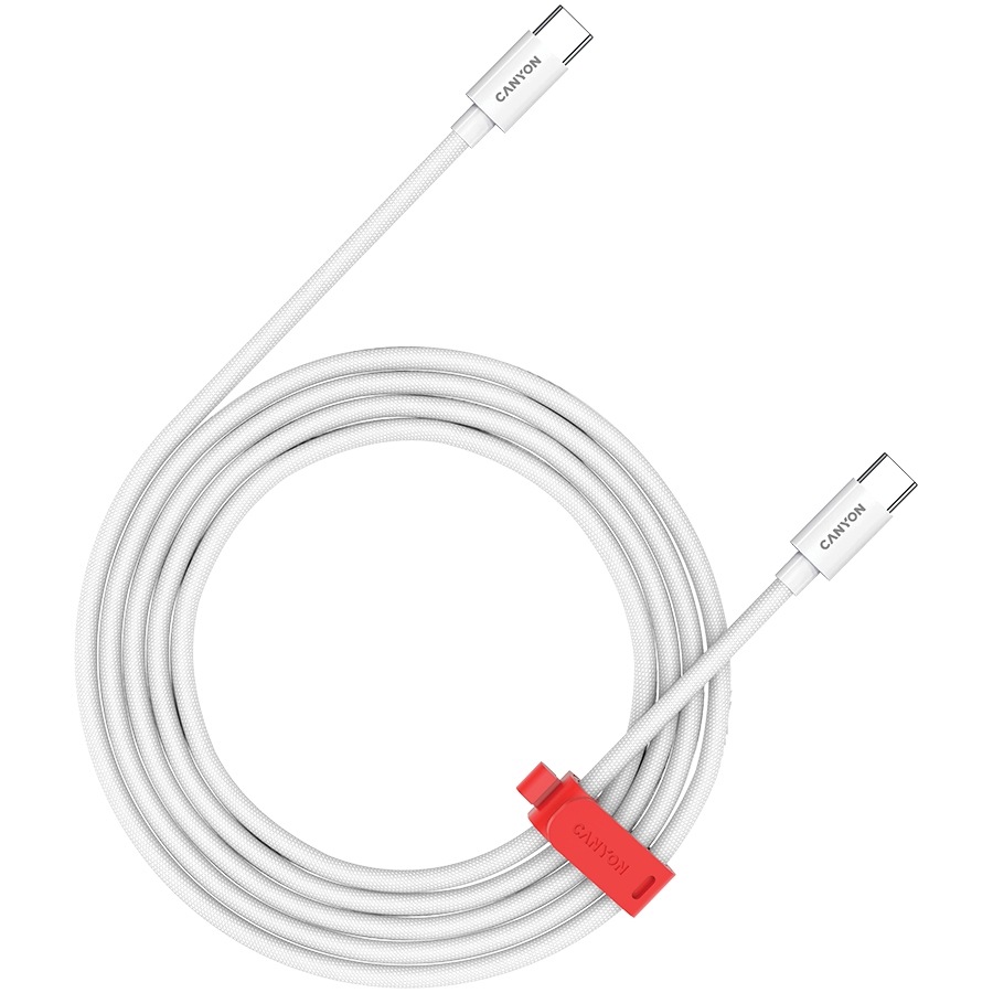 CANYON Kabel CC60AB C-C 60W Pleciony 2m Biały — 2