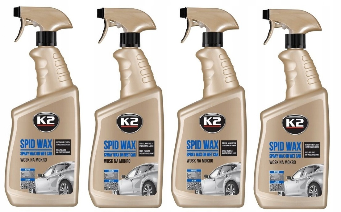 Zestaw Wielopak 4X K2 Spid Wax Wosk Nabłyszczający Na Mokro W Płynie