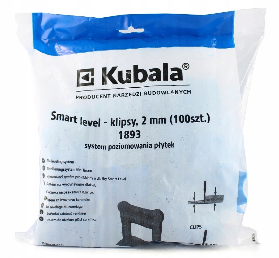 

Kubala 1893 System Poziomowania Klipsy 2mm 100szt
