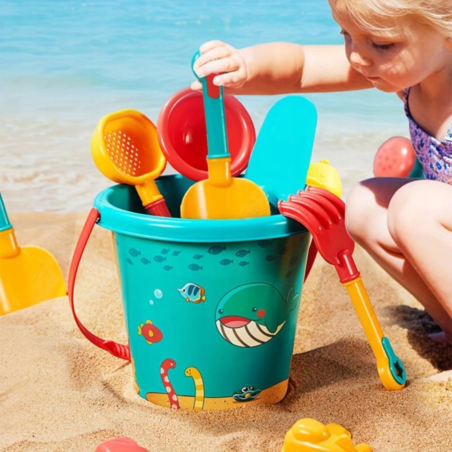 ZABAWKI DO PIASKU NA PLAŻE FOREMKI WIADERKO ŁOPATKA KONEWKA ZESTAW XXL Kod producenta DO PIASKOWNICY