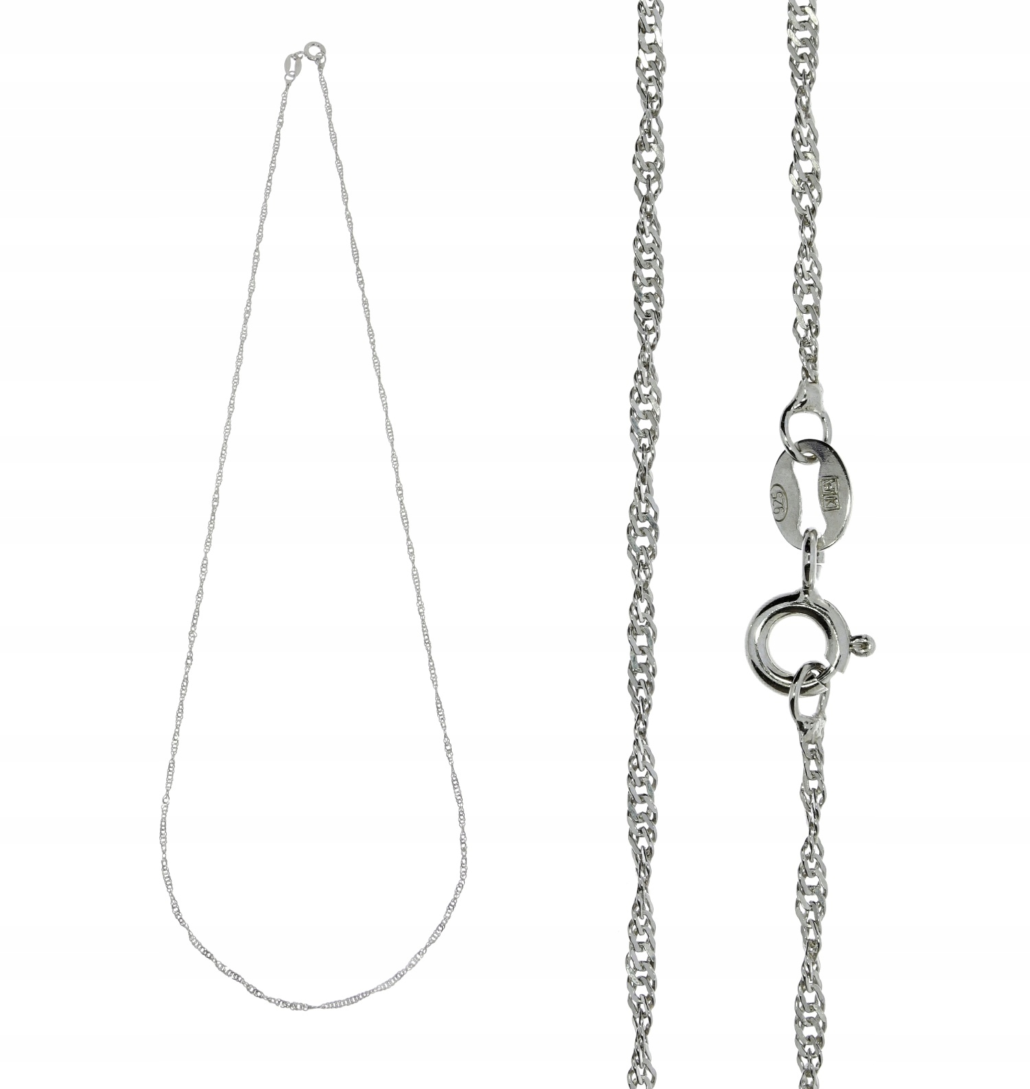 

Srebrny Łańcuszek Próby- 925- Rodowany - 50 CM