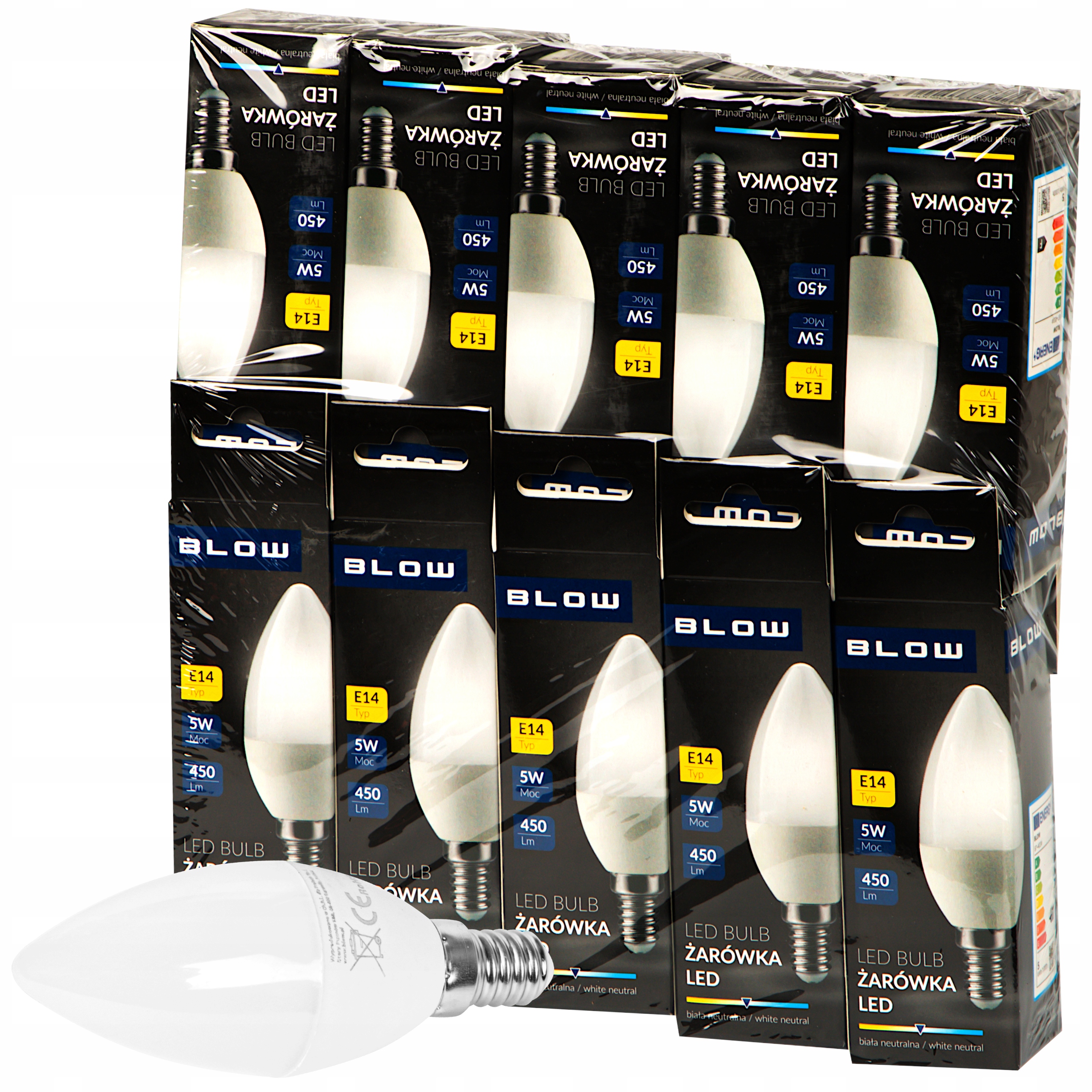 

10x Żarówka Led Eko E14 5W=40W biała Zestaw