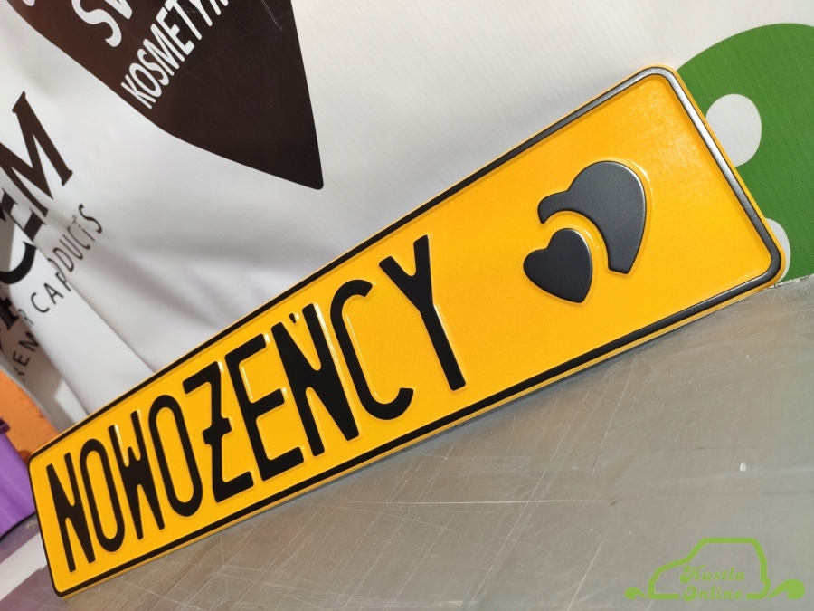 Gotowa tablica tłoczona żółta Nowożeńcy czarny Producent inny