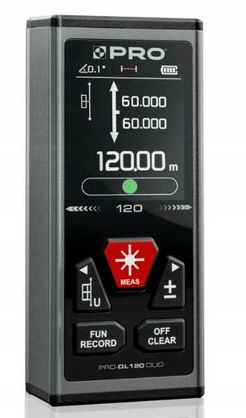 Laserový dálkoměr Oboustranný 120 m Úhloměr Baterie 3,7 V 850 mAh Pouzdro Pro