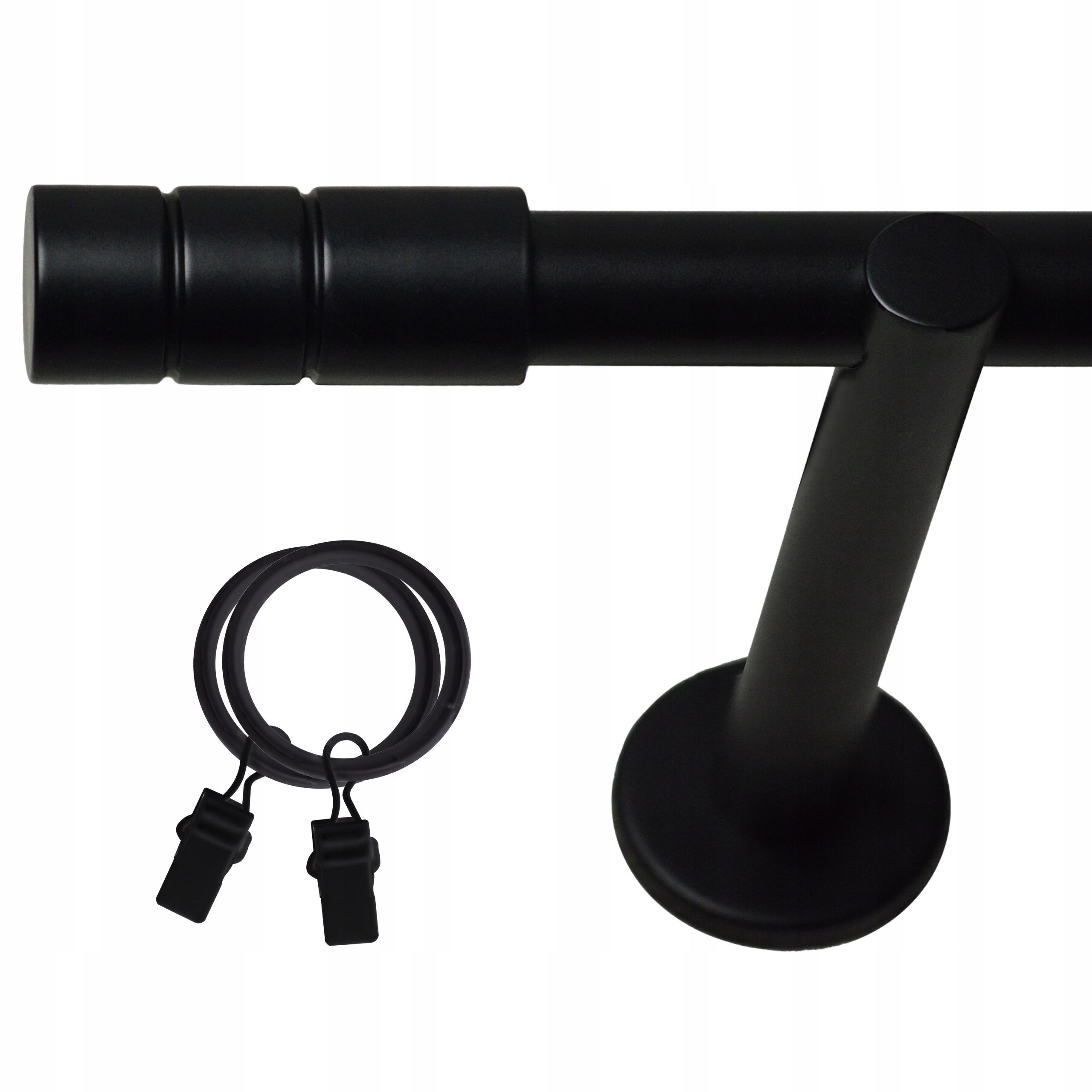Garnýž Jednoduchý 480 CM 19 MM Žabky Garnýž Černý Bílý Různé Zakončení
