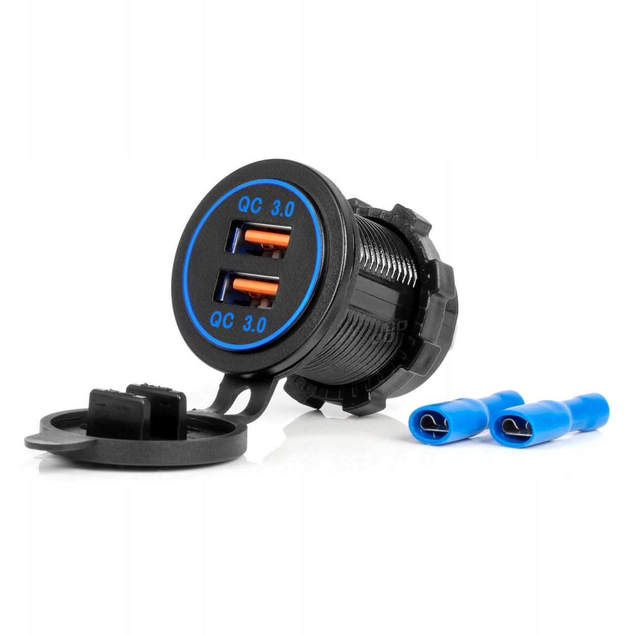 Ładowarka samochodowa z gniazdami Usb wodoodporna 2xUSB QC3.0 12V 24V