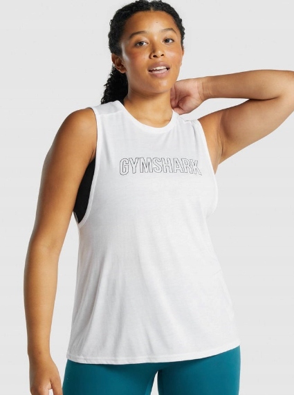 GYMSHARK KOSZULKA SPORTOWA DAMSKA BIAŁA L P4F