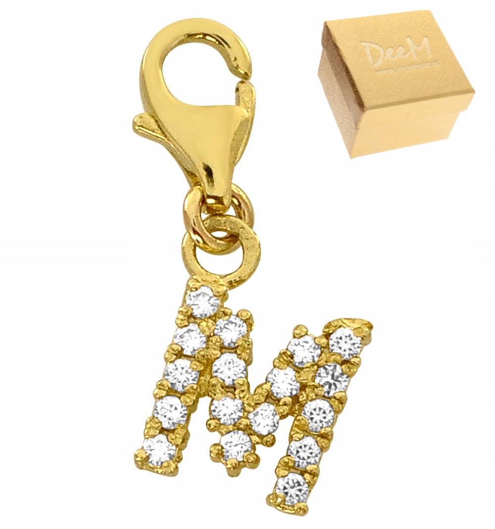 

Charms Litera Literka M Z Cyrkoniami Złoto 333