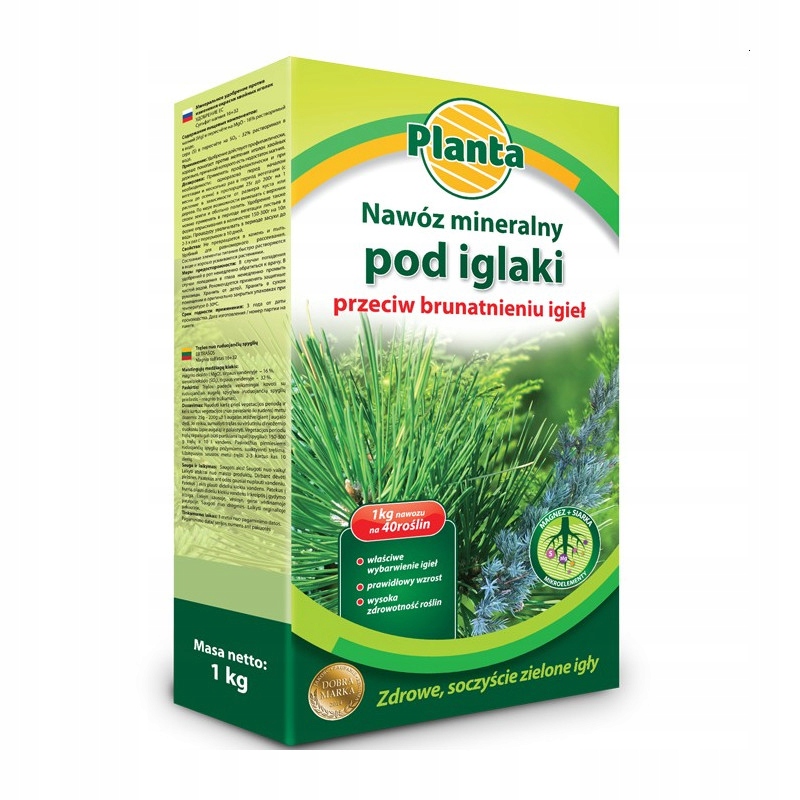 

Nawóz Planta Iglak przeciw Brunatnieniu Igieł 1kg