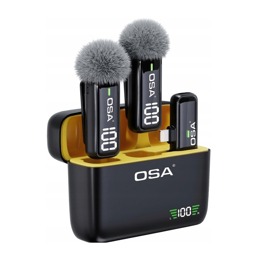 Bezdrátový mikrofon pro iPhone, iPad, s nabíjecím pouzdrem Osa