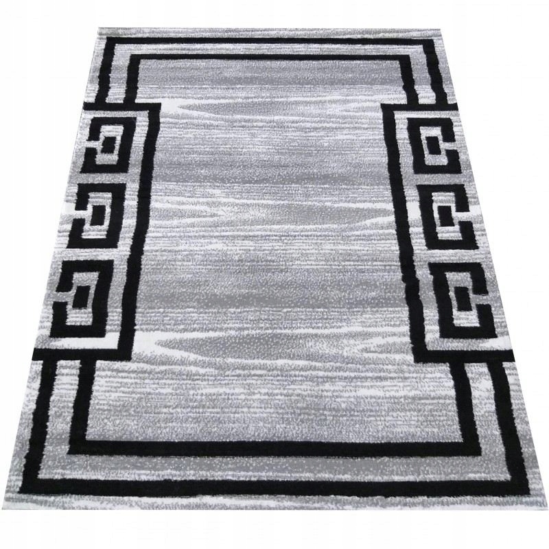 

Dywan nowoczesny szaro-czarny tani Bcf 80x150