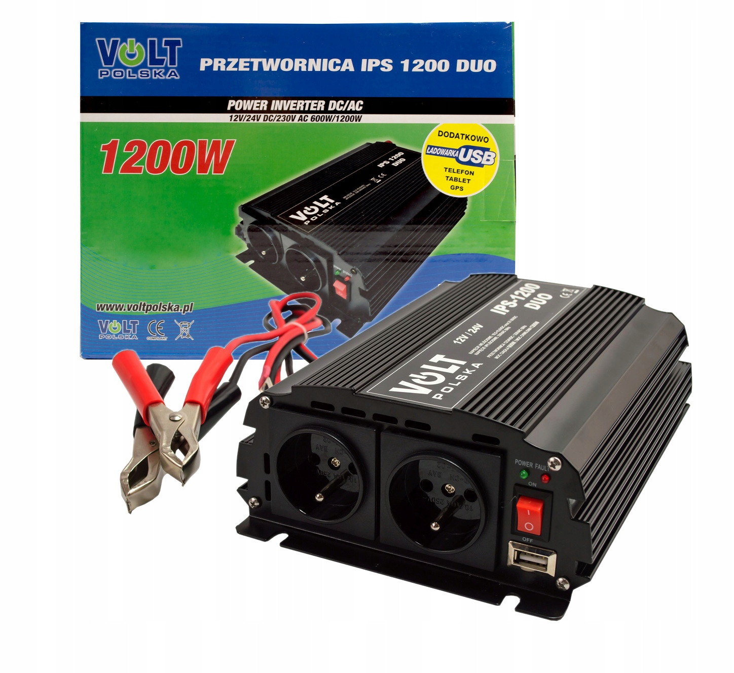 Automobilový Menič Napätia 12V 24V Duo 1200