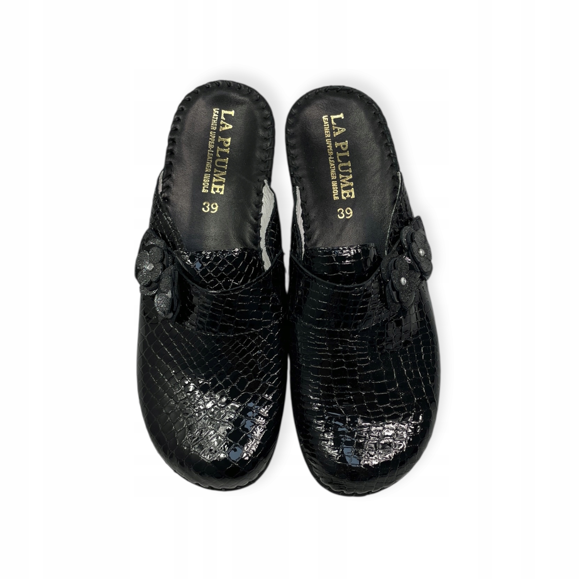 Dámské boty La Plume velikost 39 – kožené nazouváky s květinou