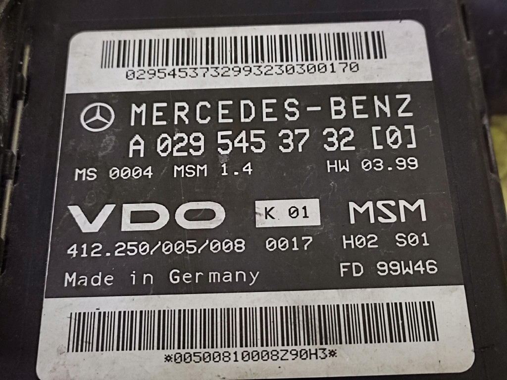 MERCEDES A-KLASA control unit of the engine A0295453732