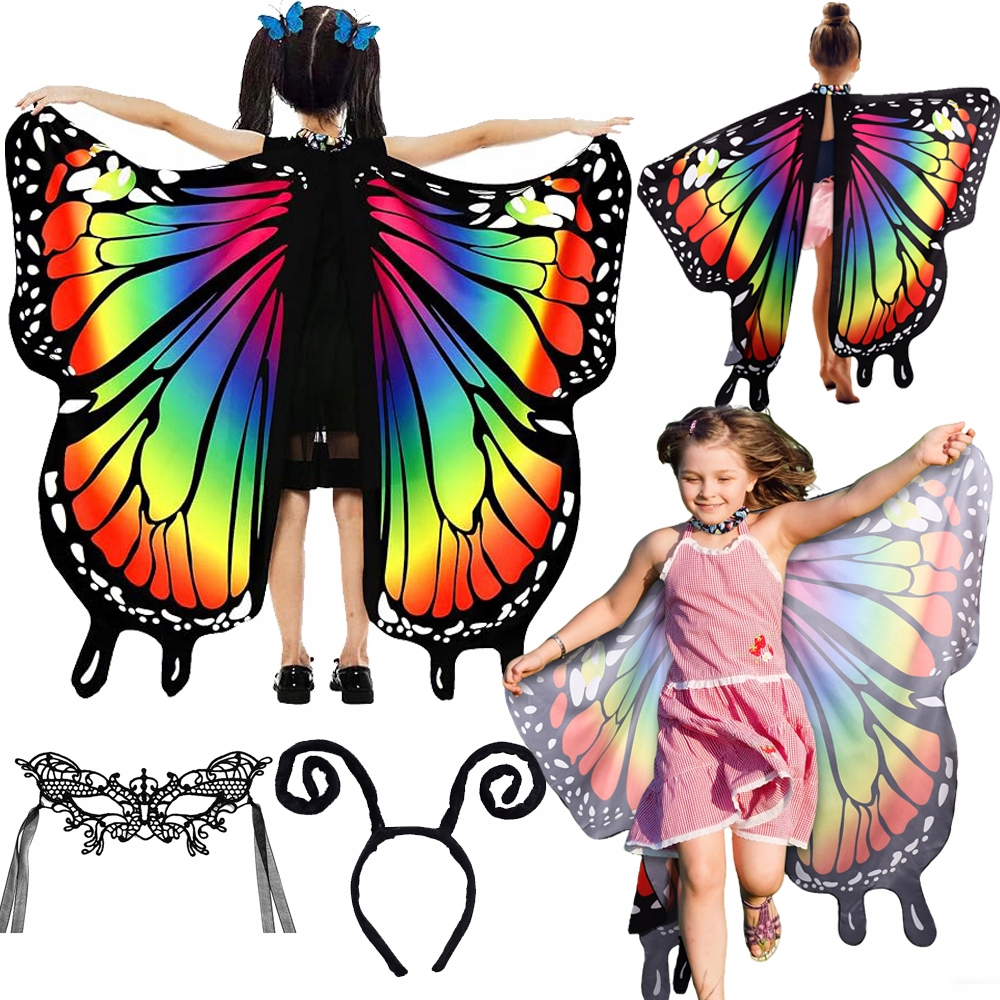 PELERYNA ZE SKRZYDŁAMI MOTYLA I MASKĄ DLA DZIECI