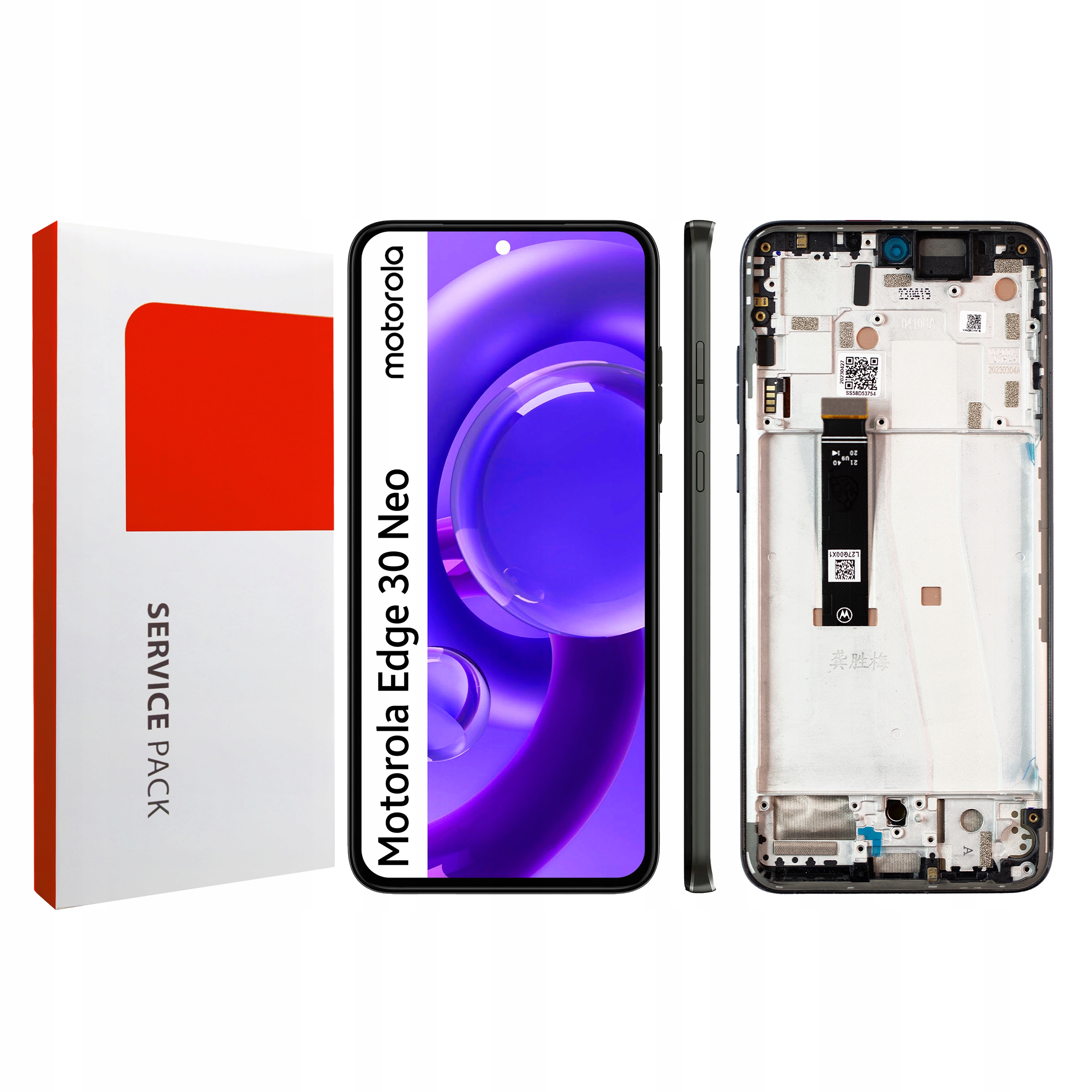 Displej s rámčekom pre Edge 30 Neo Oled Display Panel LCD Black Onyx