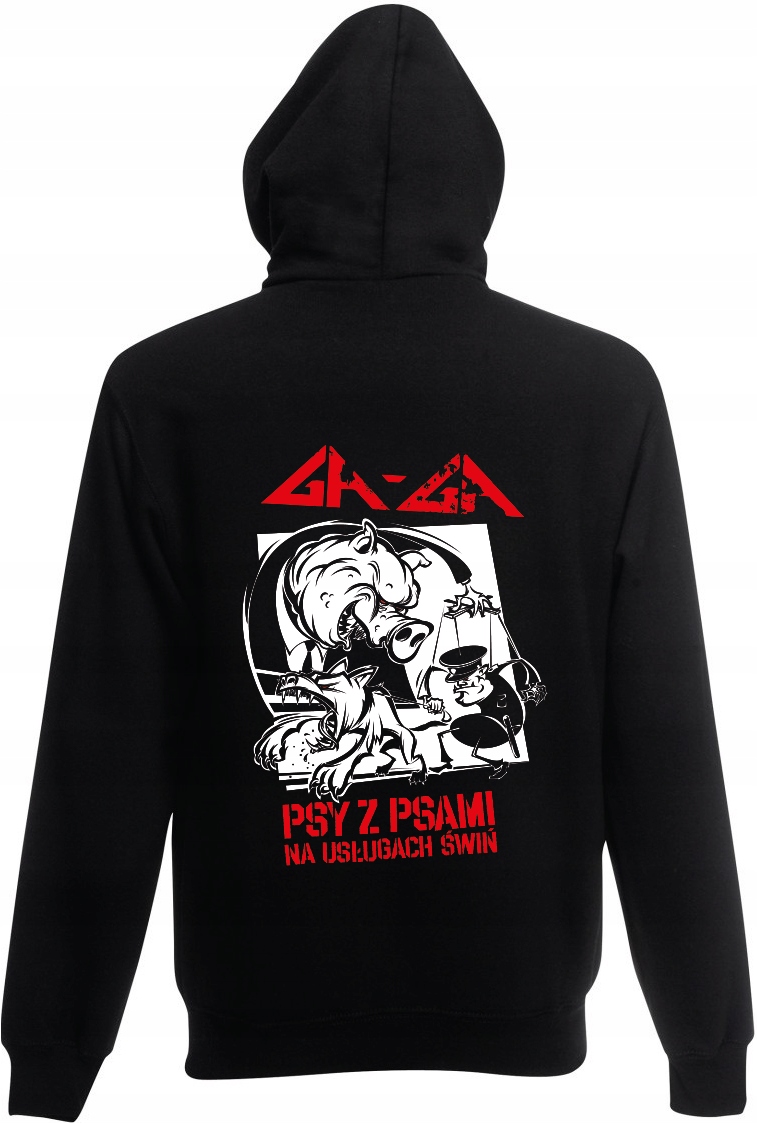 Rozepínací mikina s kapucí Ga-ga Psi se psy černá punková zelená Žabky