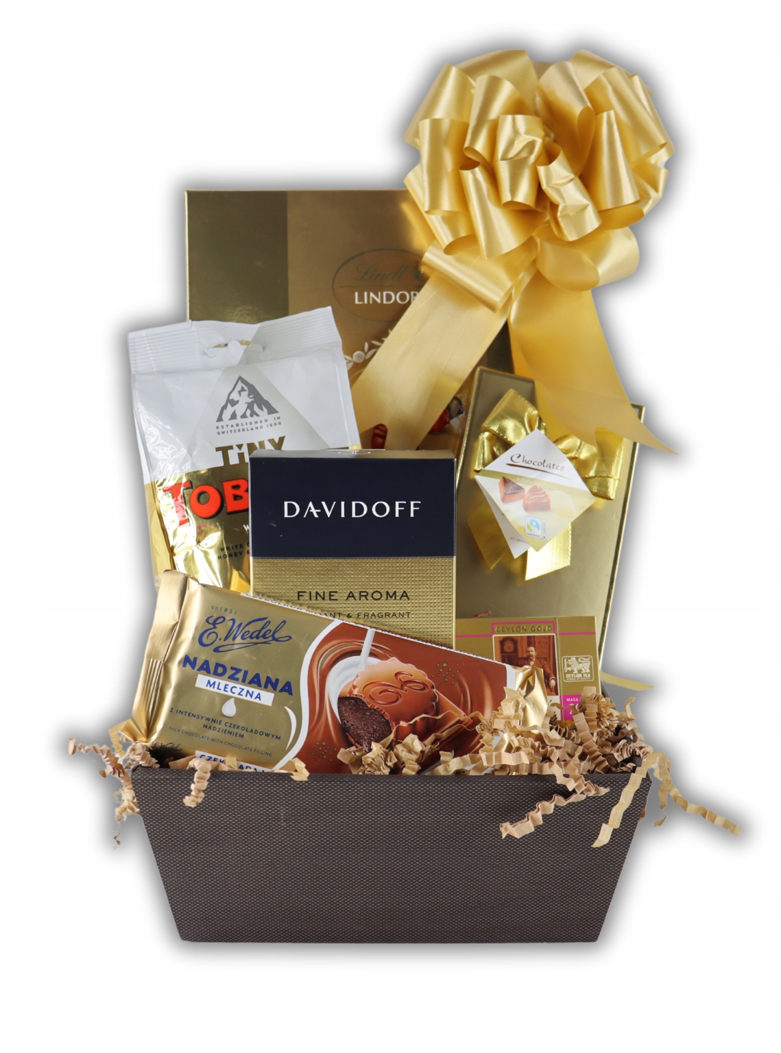 Levně Dárkový koš Gold Koš Dárek k narozeninám Výročí Svatba Jmeniny