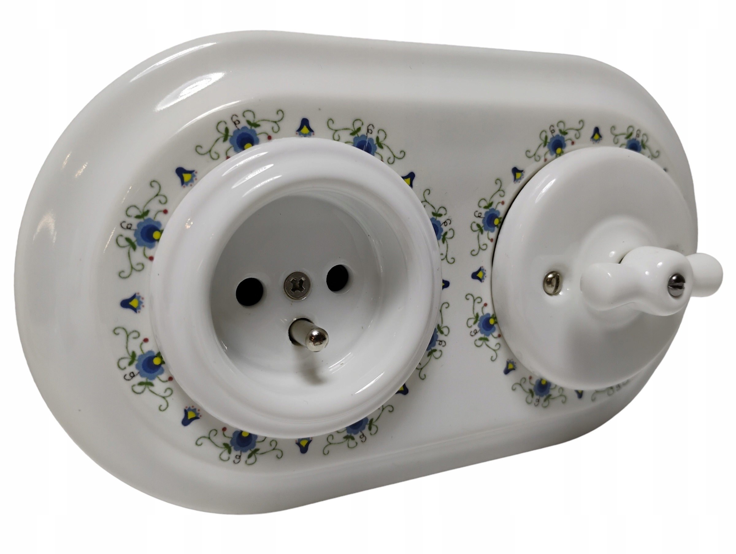 Ramka ceramiczna do gniazd i włączników ANTICA FOLK RETRO biała 2 EAN (GTIN) 5903816058546