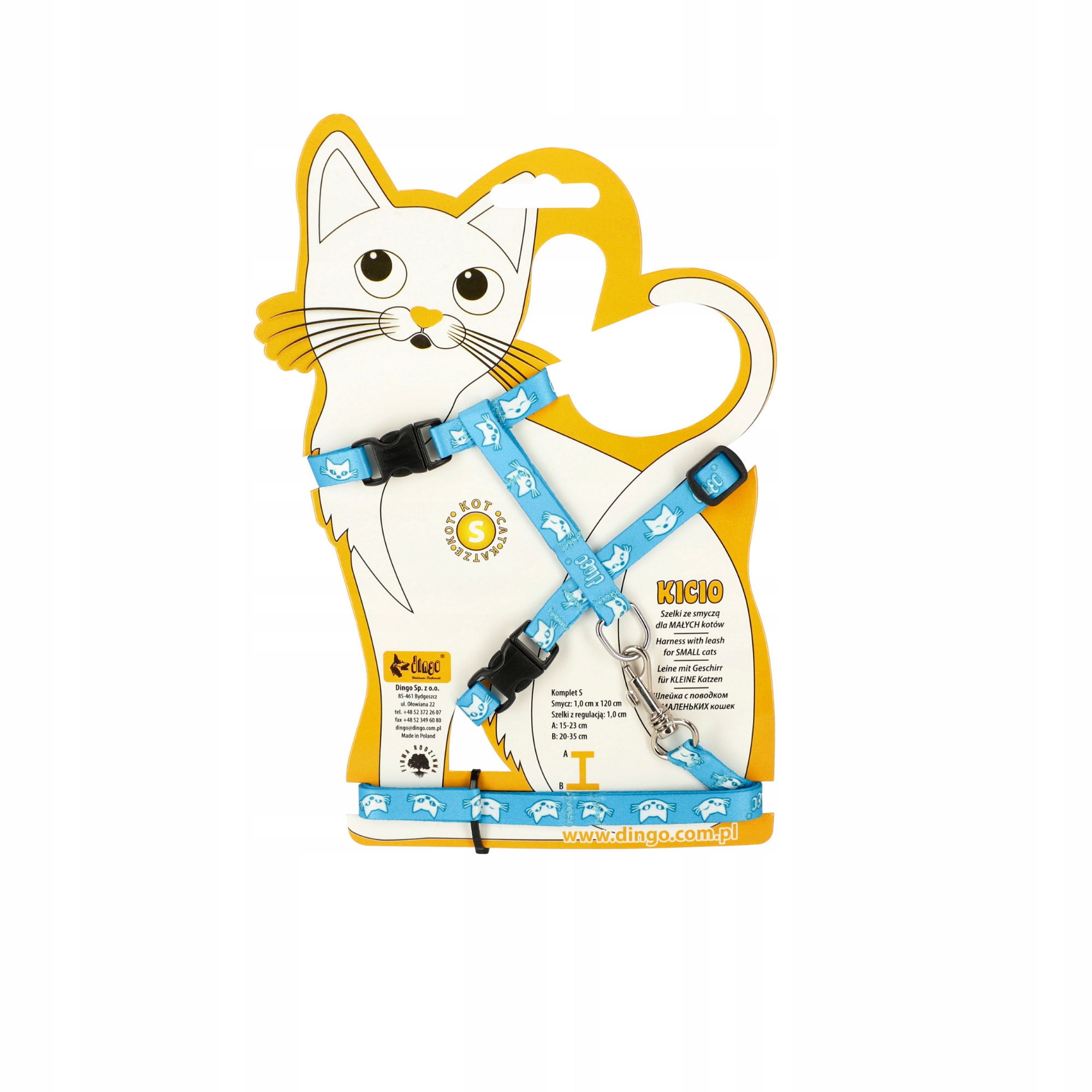 Levně Dingo Postroj Vodítko pro kočky Kicio Modrá