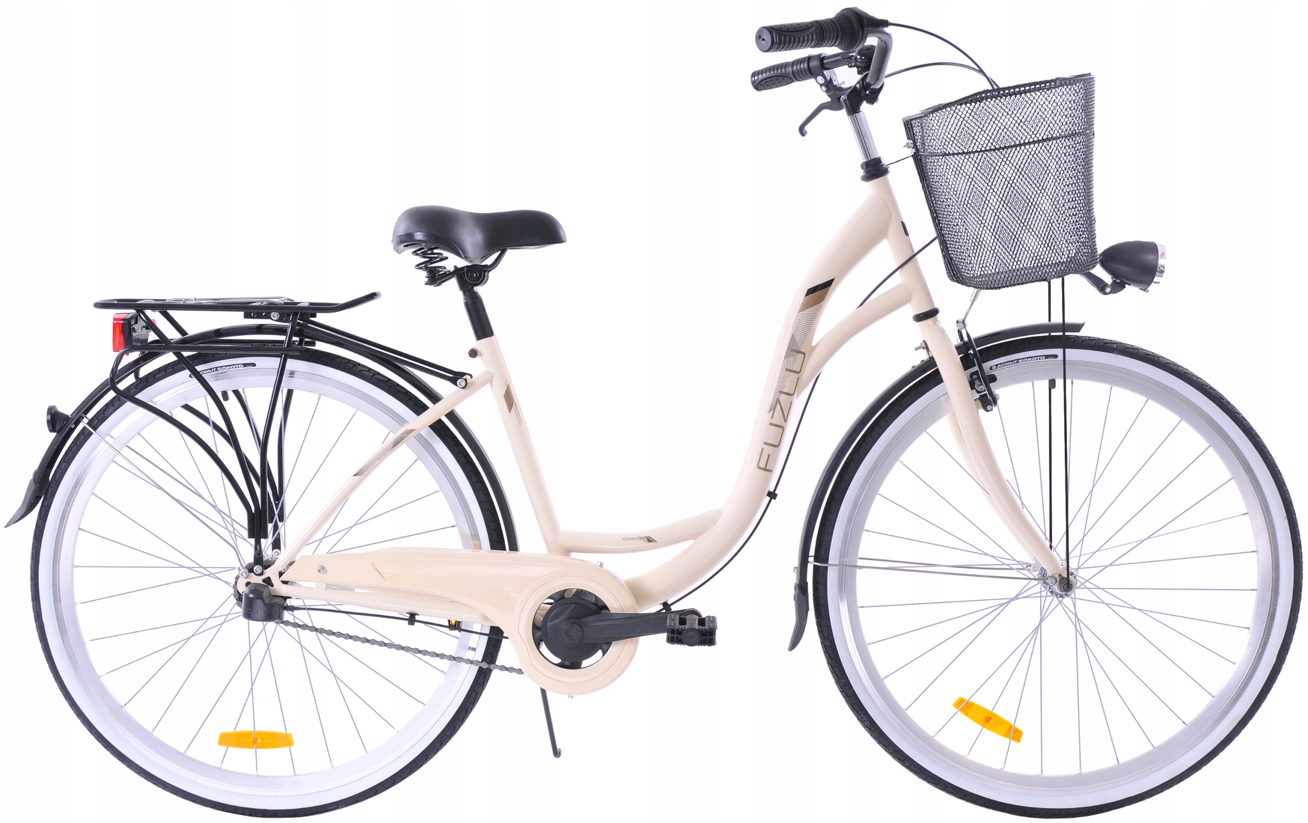 Rower Miejski 28 Damski Fuzlu Arizona 3S Kosz met