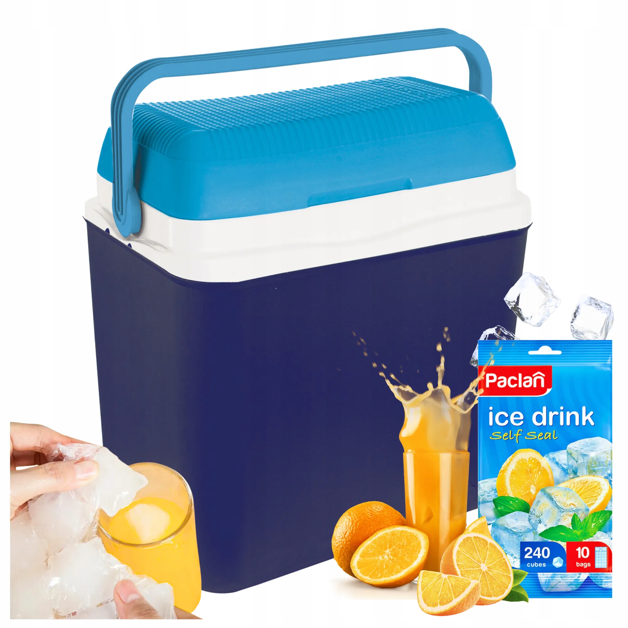 Kamai Bravo Turistická lednička 32.5L Dárek sáčky na 240 kostek ledu