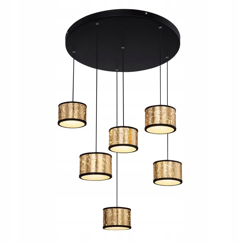 Led závesná lampa 36W Potti čierna s akrylovými kryštálmi