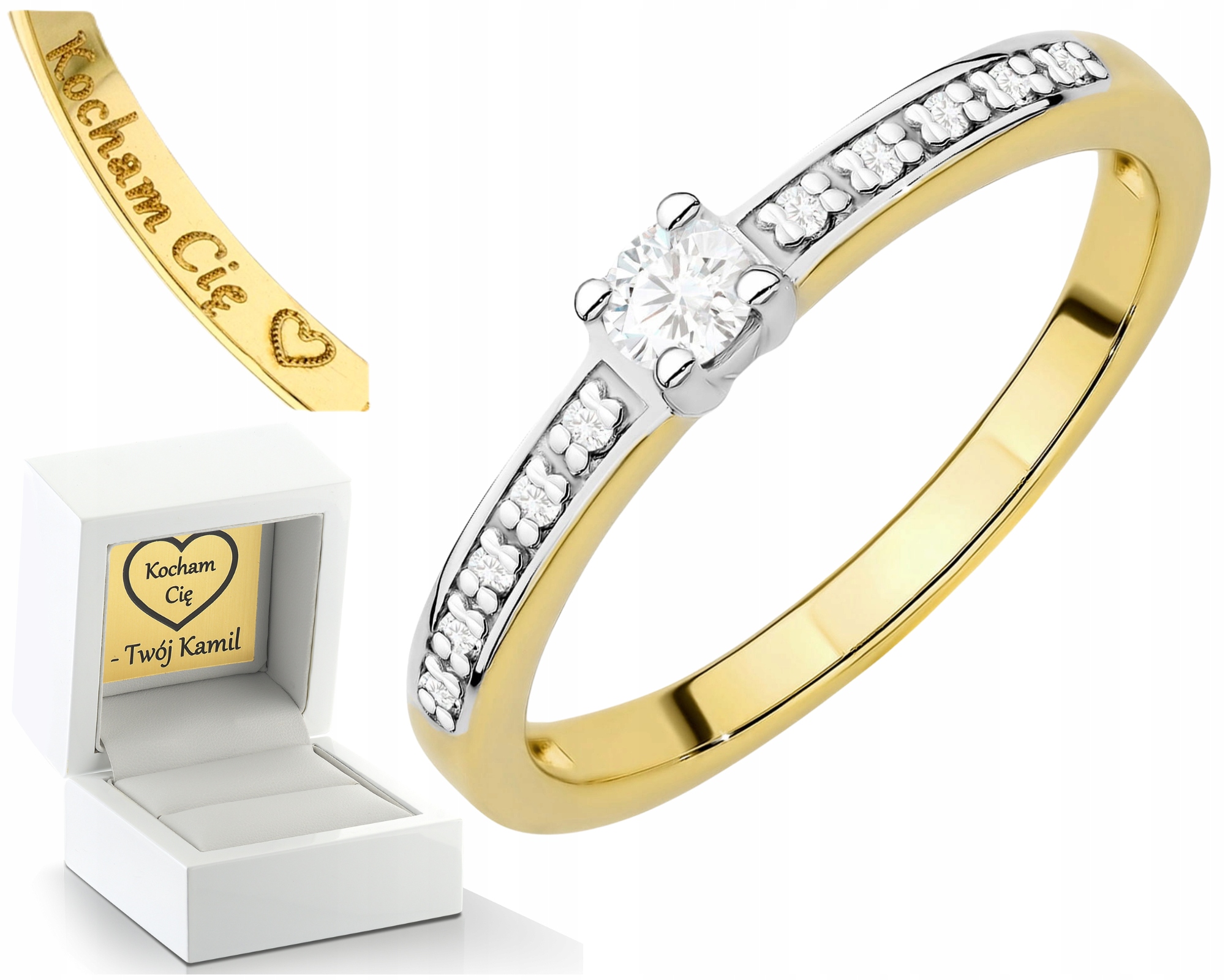 Prstýnek Zlatý Briliant Lab Zlato 585 Jako Dárek Gravírování