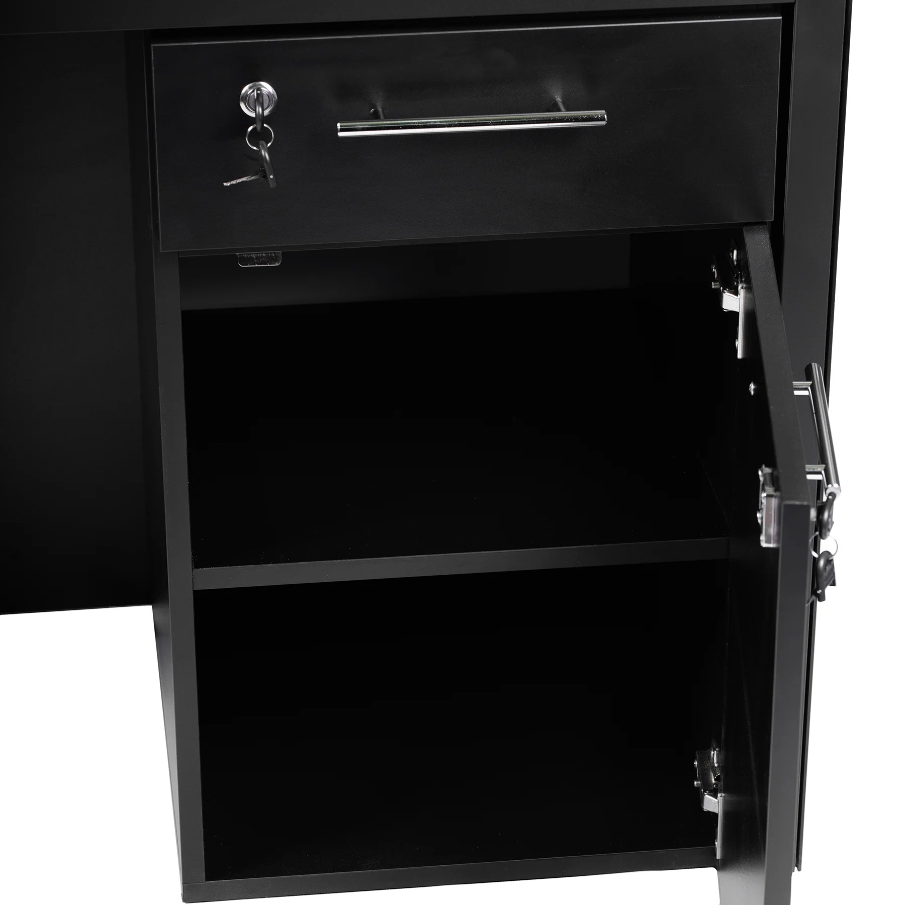 RECEPCJA LADA MARMURKOWA CZARNA BŁYSZCZĄCA Głębokość mebla 60 cm