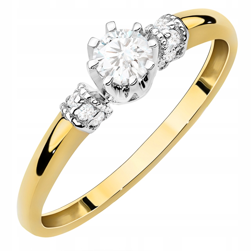 Zlatý Prstýnek pr. 585 14k Kulatý Briliant 0,32ct 14k