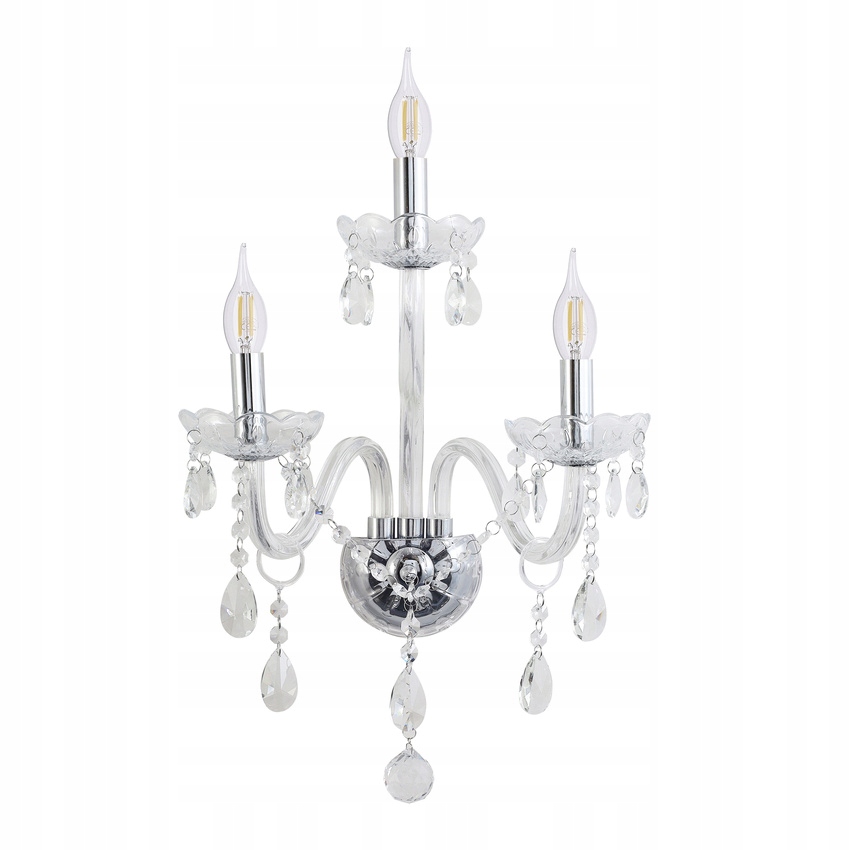 Trojité nástenné svietidlo Glamour Candellux 3x40W E14 Chrómové sklo