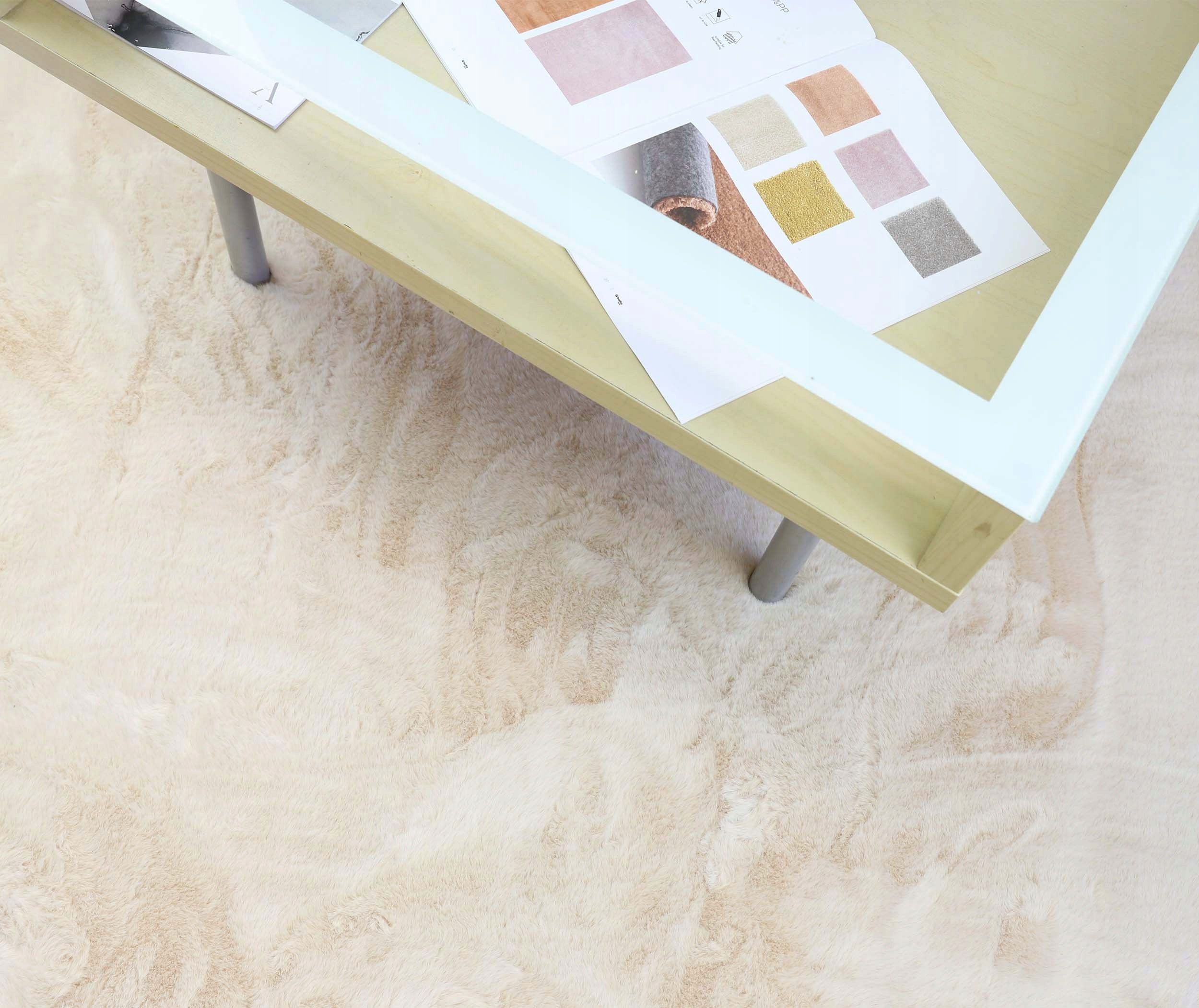 DYWAN KRÓLICZE FUTERKO PUSZYSTY MIĘKKI FUTRZANY DO SALONU 140X200cm Długość 200 cm