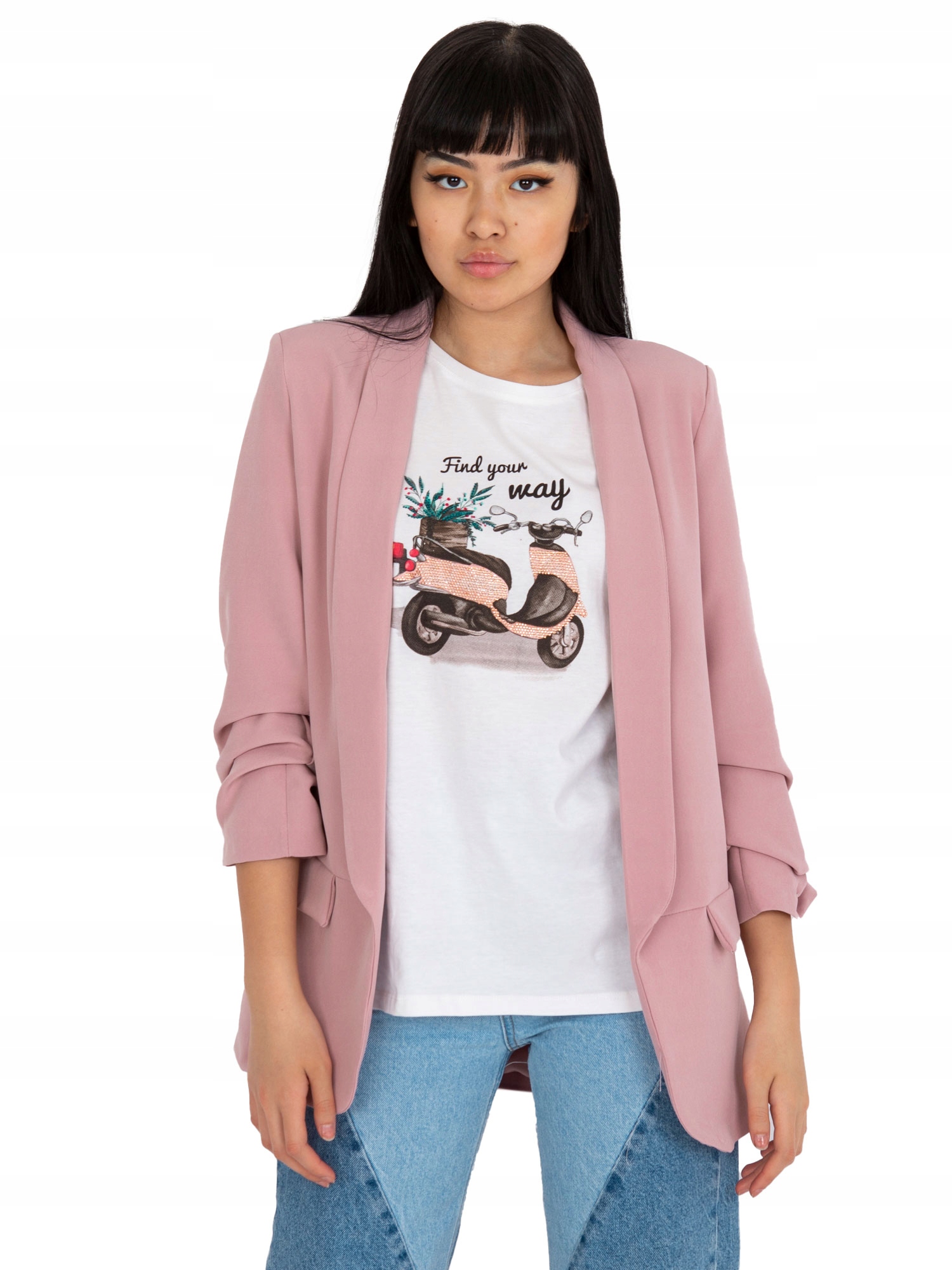 

Elegancka Damska Marynarka bez zapięcia - 2XL
