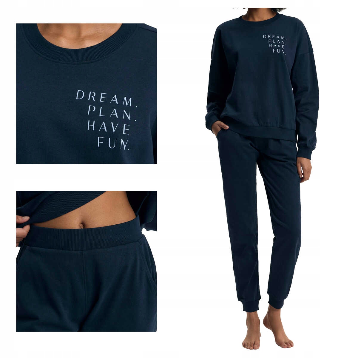 Henderson Dámské bavlněné pyžamo Delancy 43705 námořnická modrá XL