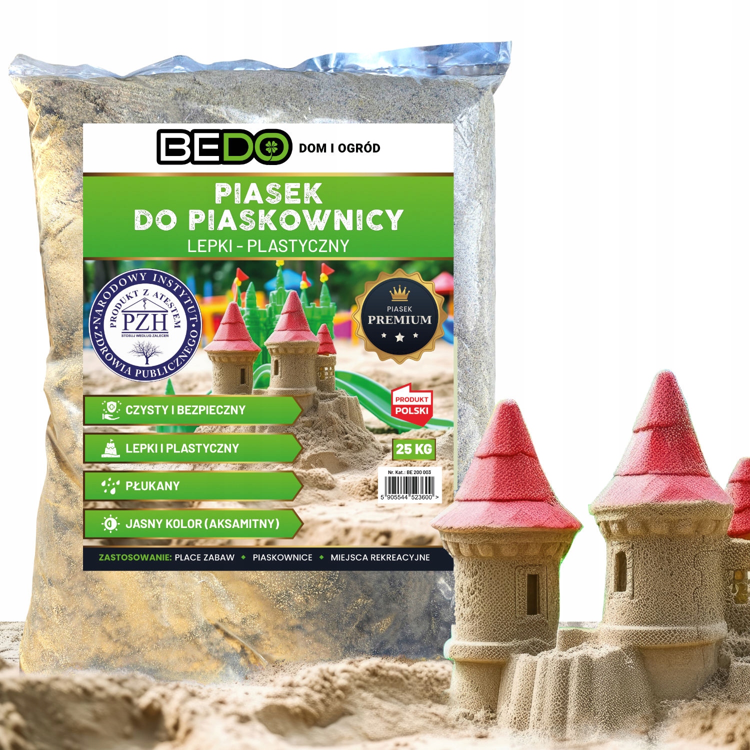 PIASEK do piaskownicy piaskownic BEZPIECZNY dla dzieci plastyczny PREMIUM
