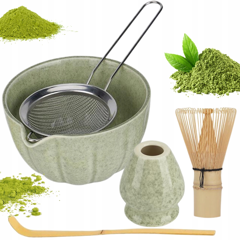 Zestaw prezentowy do herbaty matcha 4-częściowy zestaw podstawka łyżeczka