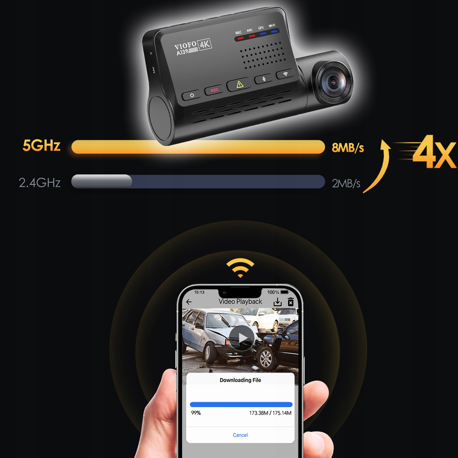 KAMERA SAMOCHODOWA VIOFO A139 PRO 2CH IR GPS WIFI Marka Viofo