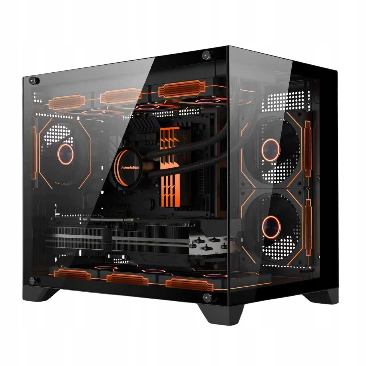 Počítačová Skříň Power Train, skleněná, Tower, 6x ventilátory 120 mm aRGB