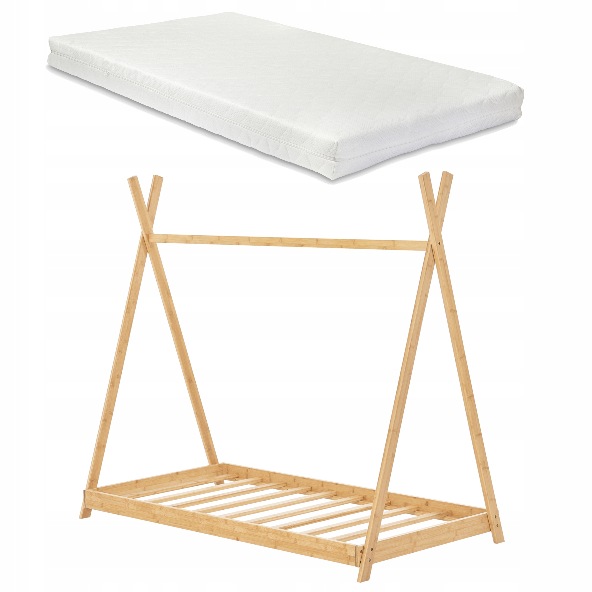 Dětská postel Vimpeli s matrací 90 x 200 cm Bambus