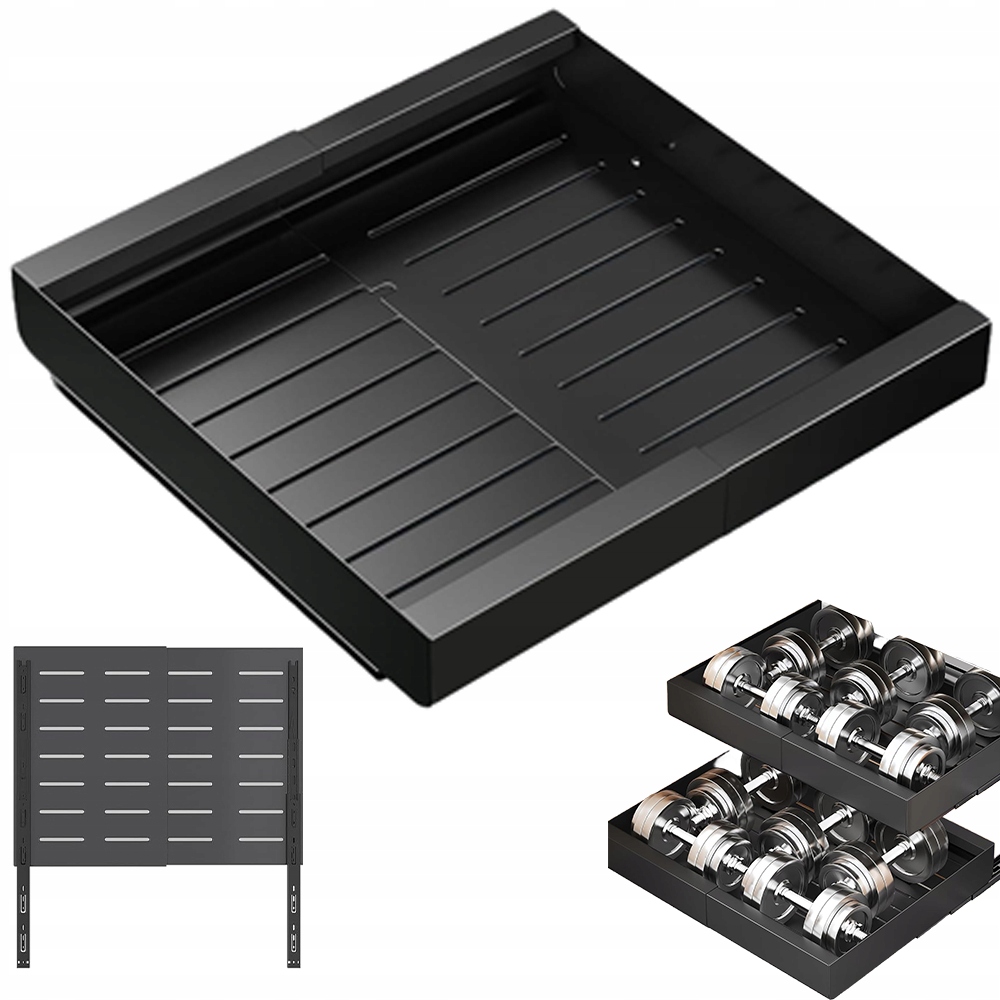 Výsuvný Organizér Do Zásuvek Pro Kuchyňské Skříňky Bez Vrtání, Kov, Černý