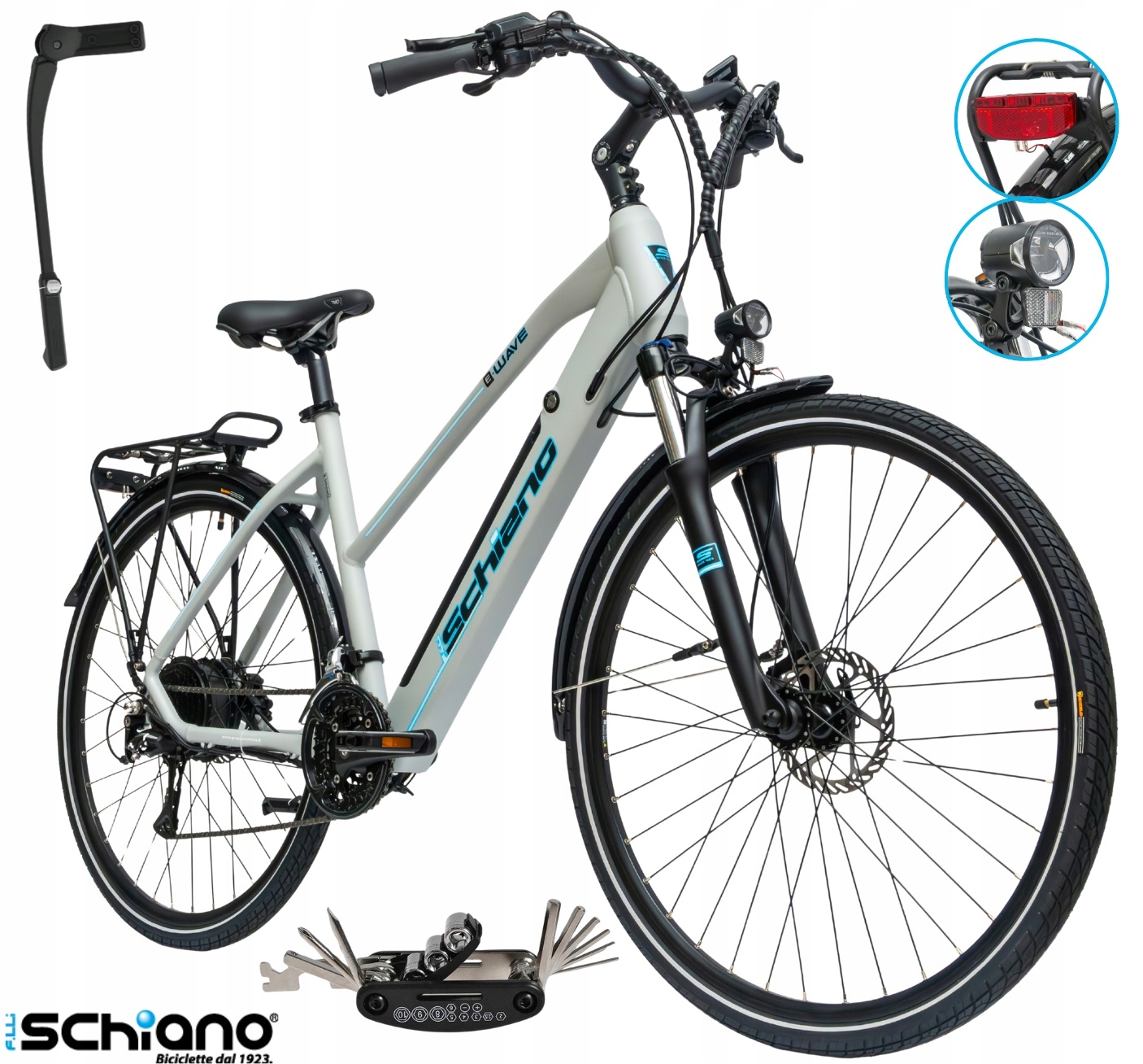 Rower Elektryczny Damski Trekkingowy Koła 28" Alu Hydraulika 250W Acera LCD