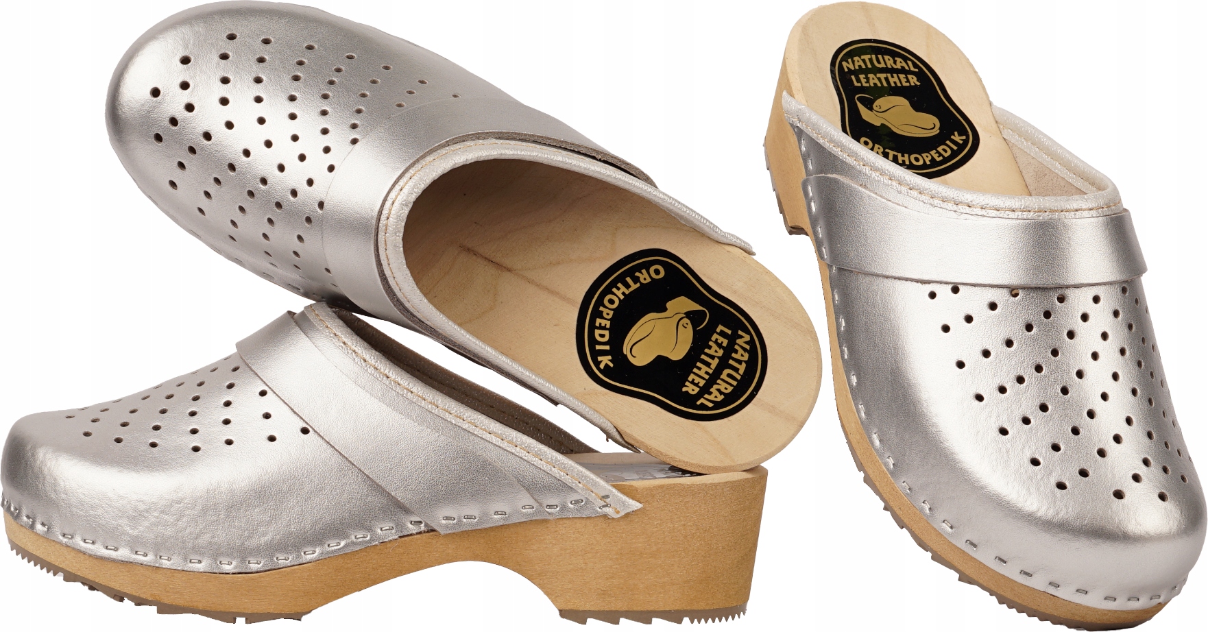 Dámské kožené dřeváky pro práci v domě zahrady Nazouváky 38