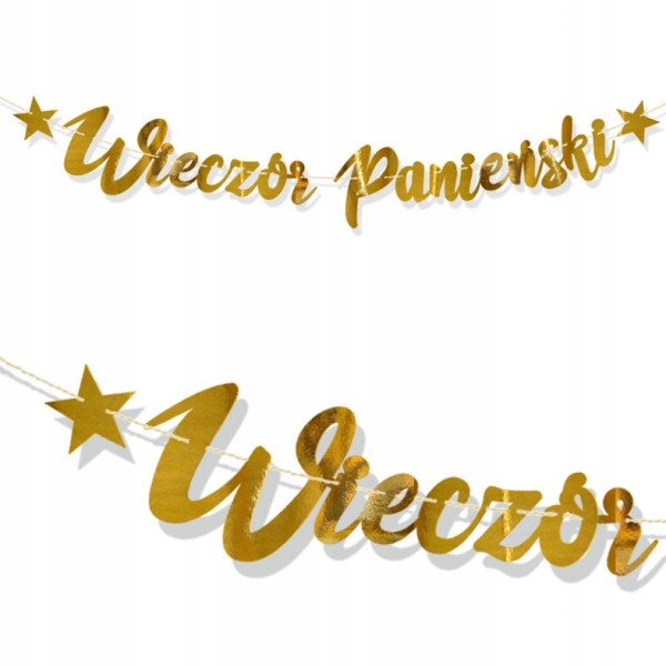 

Wieczór Panieński metaliczne złoto baner 130cm