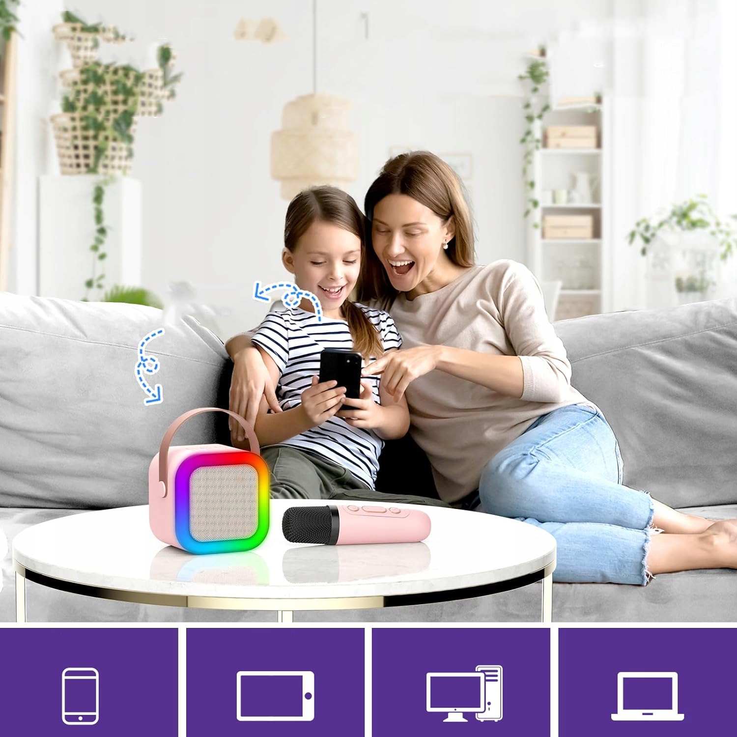 MIKROFON Z GŁOŚNIKIEM ZESTAW KARAOKE BLUETOOTH EAN (GTIN) 883331890607